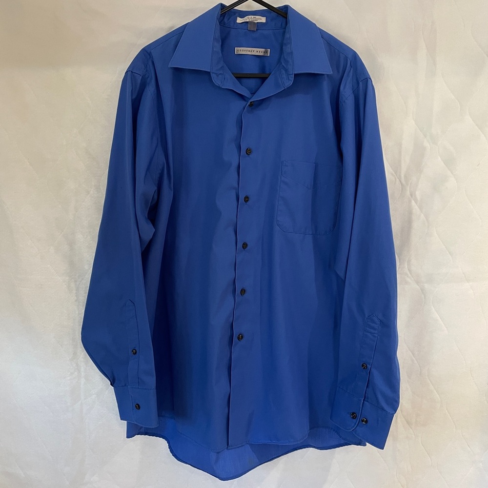 Geoffrey Beene Blue Dress Shirt Classic Fit